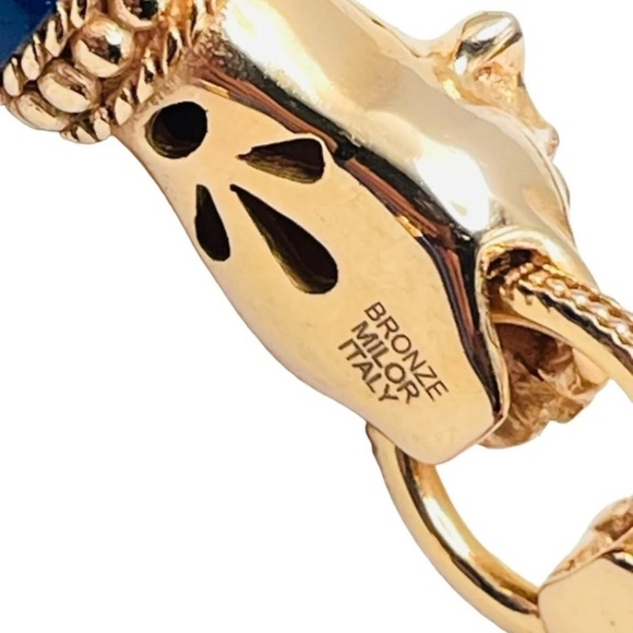 MILOR ITALY Vintage Blue Enamel Panther Bracelet - Picture 5 of 5